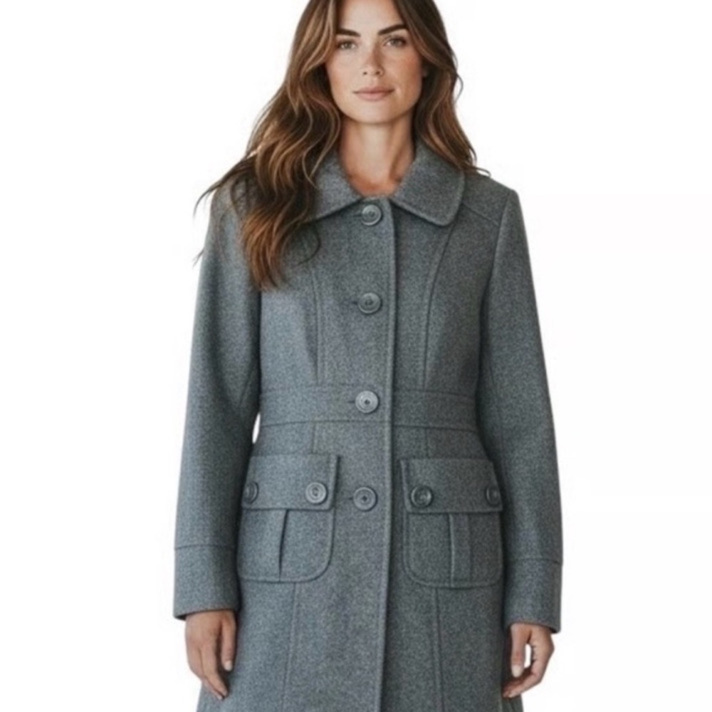 Anthropologie Tulle Wool Coat